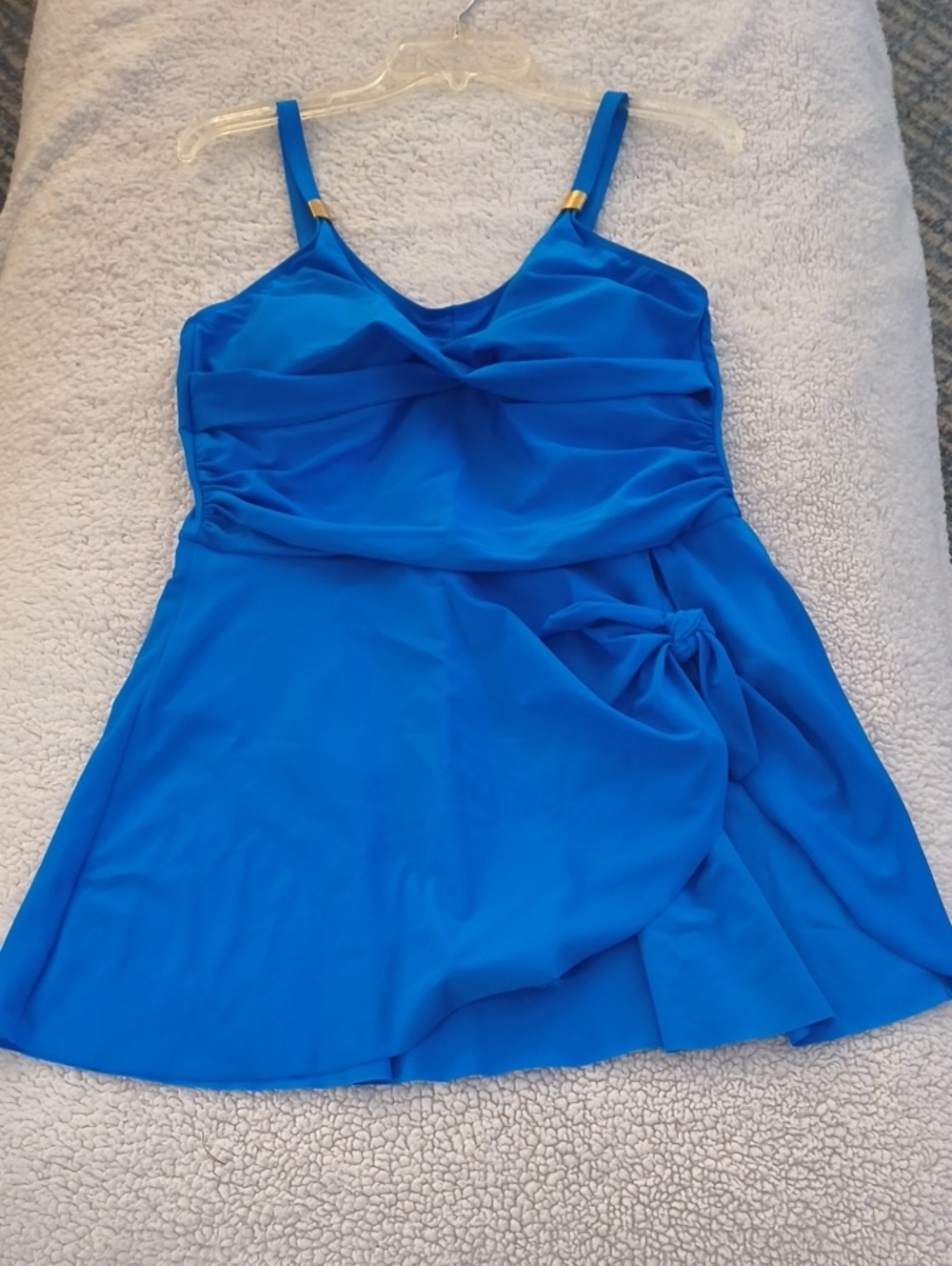 Royal Blue Swimdress with Twist Front and Skirt